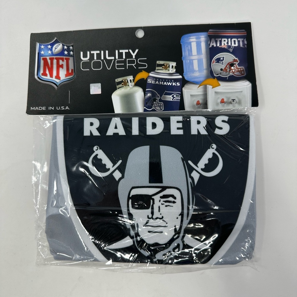 NFL Football Raiders Utility Cover for Buckets Propane Tanks 5 Gallon Bucket NEW